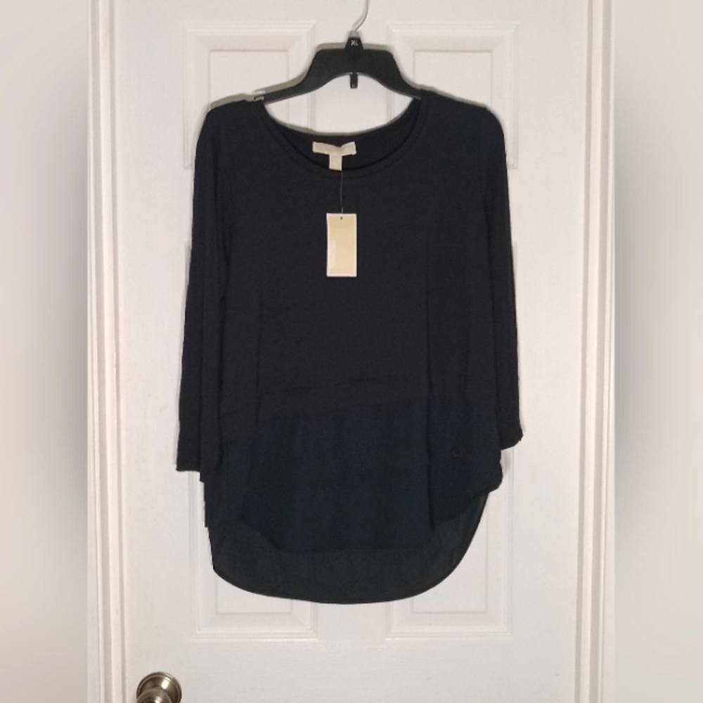 long sleeve knit top MICHAEL Michael Kors navy